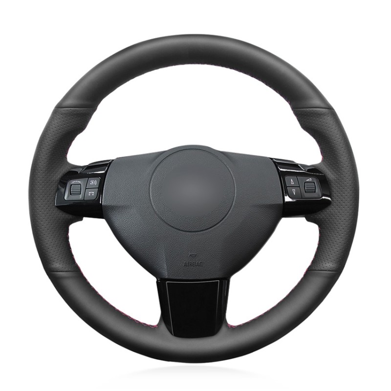 Loncky Auto Custom Fit OEM Black Genuine Leather Steering Wheel Covers